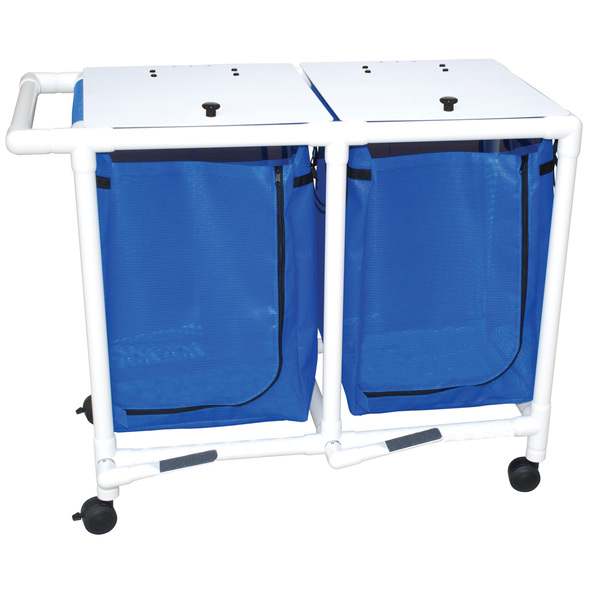 Mjm Internaitonal Double Bag Hamper W/ Optional Foot Pedal, Standard Mesh - R.Blue 218-D-FP-SM-RB